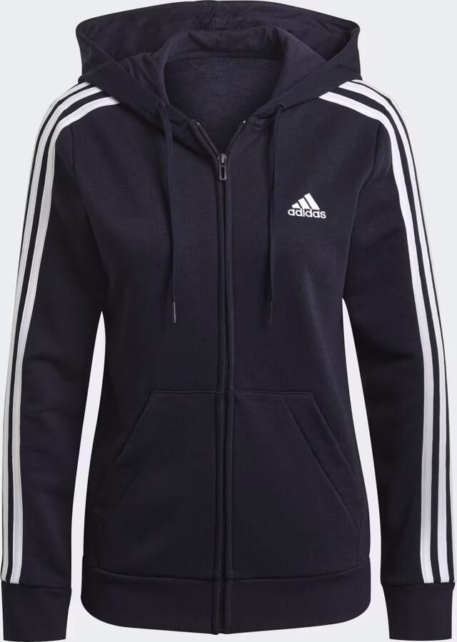 Adidas Sportswear Capuchonsweatvest ESSENTIALS FRENCH TERRY 3 STRIPES CAPUCHONJACK (1-delig)