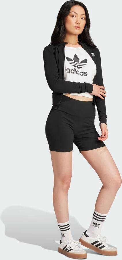 Adidas Originals Essential Ribbed Long Sleeve Full Zip Top Zwart- Dames Zwart - Foto 6