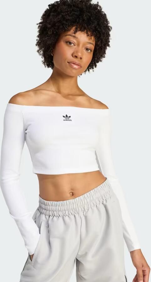 Adidas ESSENTIALS GERIBBELDE OFF SHOULDER LONGSLEEVE - Foto 4