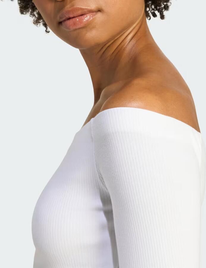 Adidas ESSENTIALS GERIBBELDE OFF SHOULDER LONGSLEEVE - Foto 3