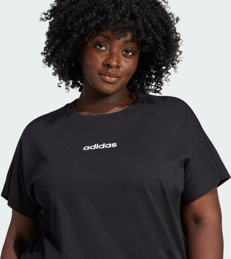 Adidas Essentials Linear Katoenen T-shirt (Grote Maat)