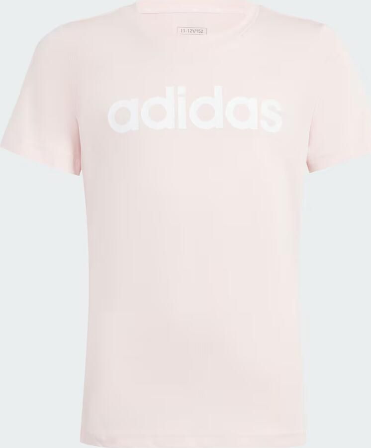Adidas Sportswear T-shirt met logo lichtroze wit Meisjes Katoen Ronde hals 128