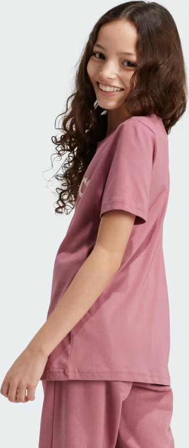 Adidas Sportswear T-shirt met logo oudroze wit Meisjes Katoen Ronde hals 140 - Foto 6