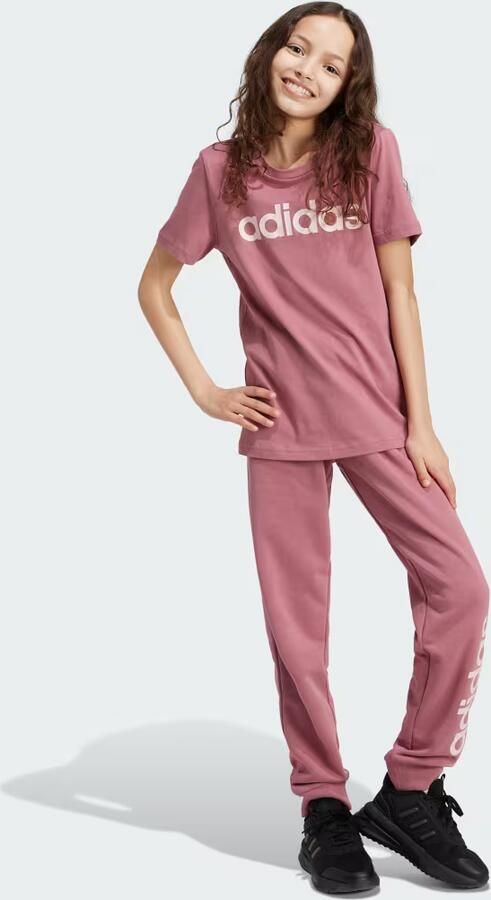 Adidas Sportswear T-shirt met logo oudroze wit Meisjes Katoen Ronde hals 140 - Foto 5