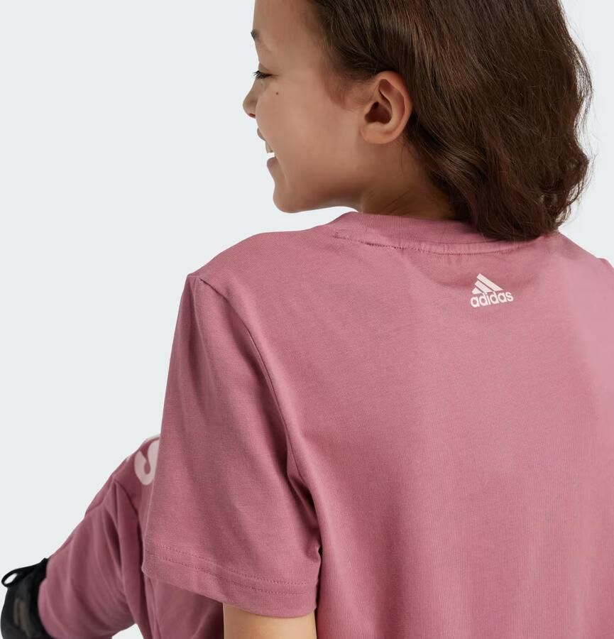 Adidas Sportswear T-shirt met logo oudroze wit Meisjes Katoen Ronde hals 140 - Foto 2