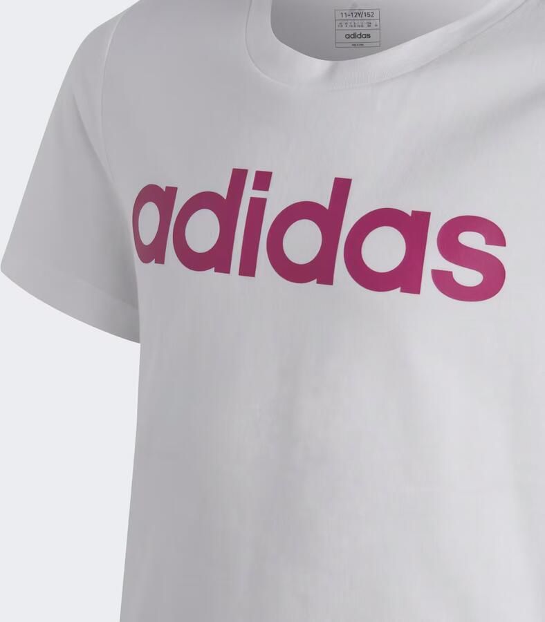 Adidas Sportswear T-shirt met logo wit roze Katoen Ronde hals Logo 152 - Foto 2