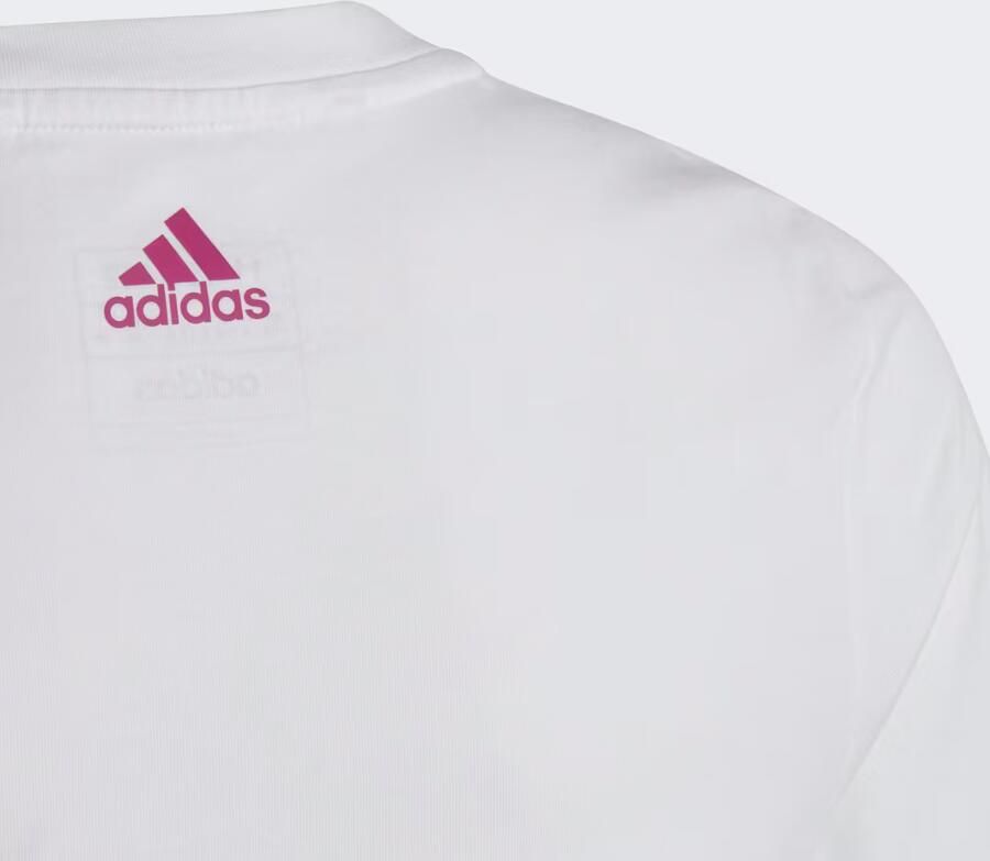Adidas Sportswear T-shirt met logo wit roze Katoen Ronde hals Logo 152 - Foto 3