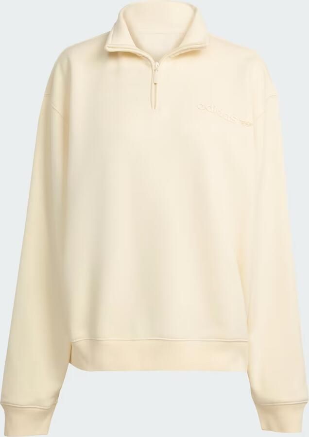 Adidas Originals Essential Linear 1 4 Zip Fleece Wit- Dames Wit - Foto 2