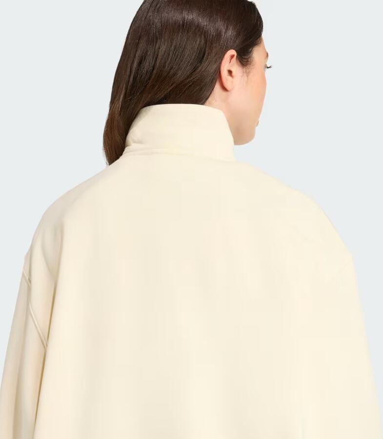 Adidas Originals Essential Linear 1 4 Zip Fleece Wit- Dames Wit