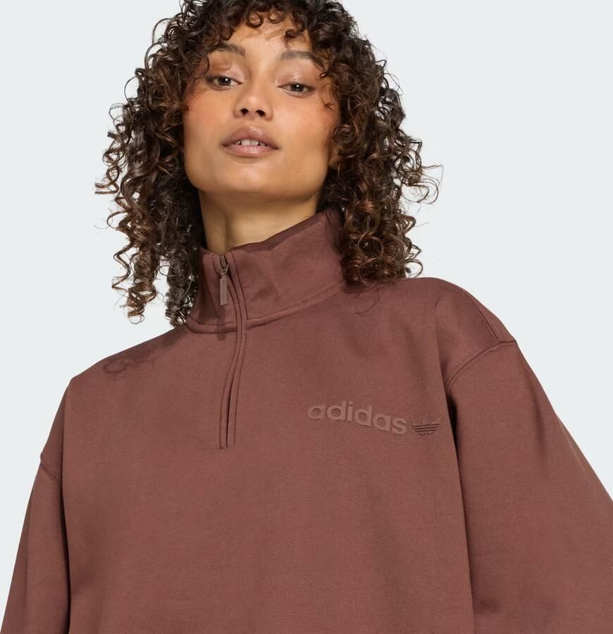 Adidas Essentials Linear Oversized Sweater met Korte Rits - Foto 2