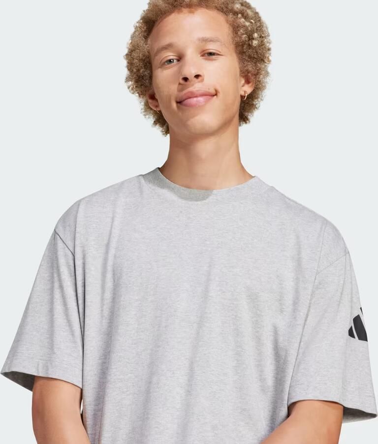 Adidas T-shirt Korte Mouw T-shirt Logo 3 Bandes Ample 100% coton - Foto 3