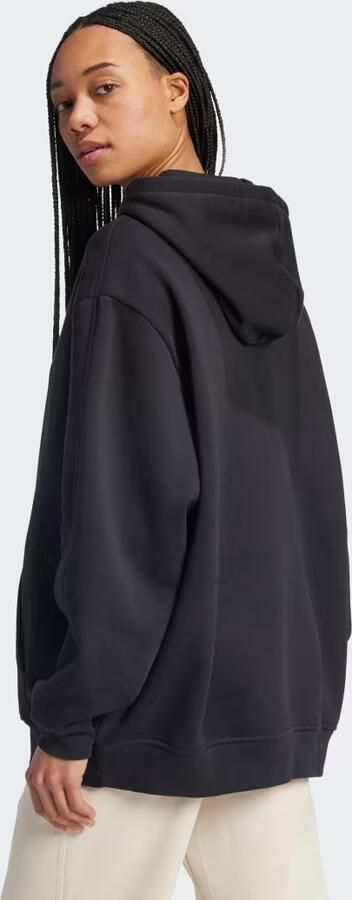 Adidas Essentials Oversized Fleece Hoodie Zwart- Dames Zwart - Foto 6