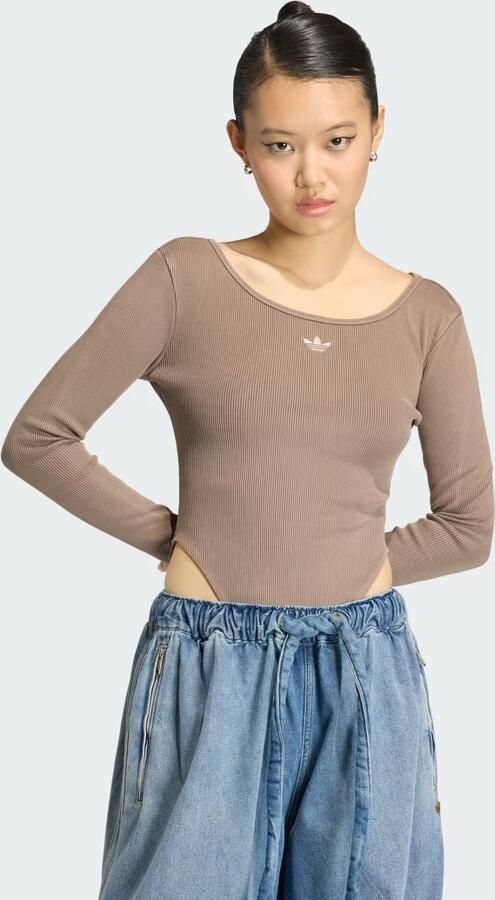 Adidas ESSENTIALS RIB WASHED BODYSUIT MET LANGE MOUWEN