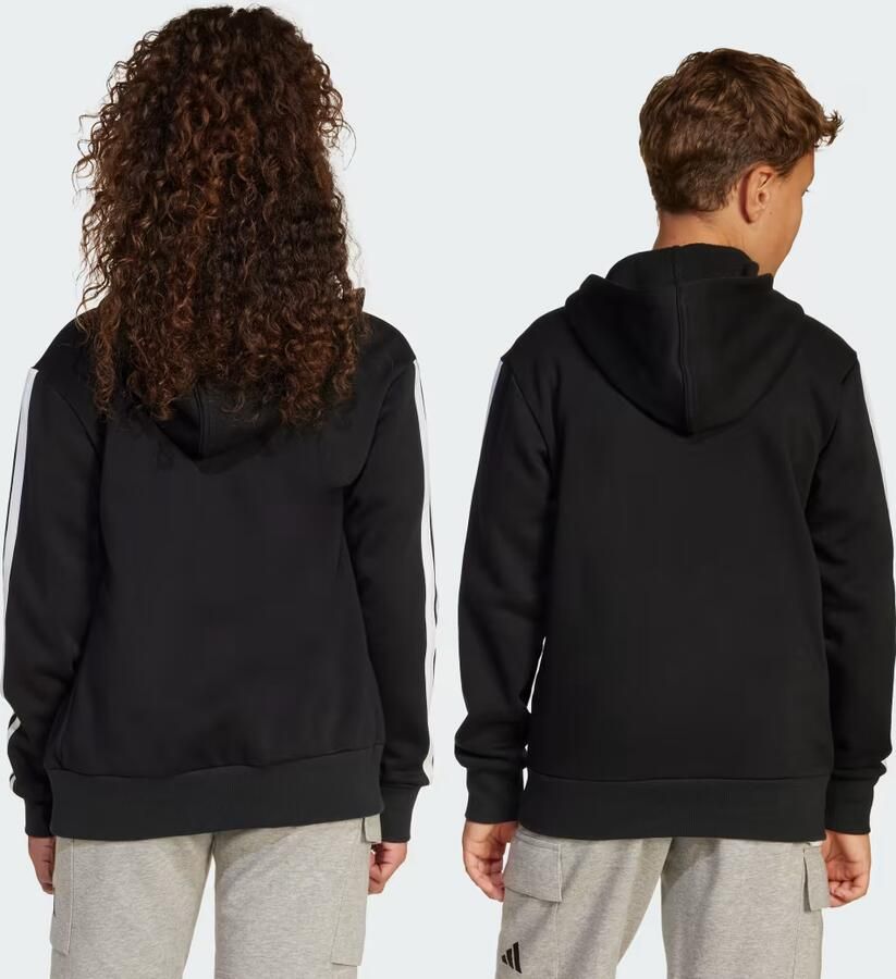 Adidas Essentials Ritshoodie Kids Zwart Kind Zwart