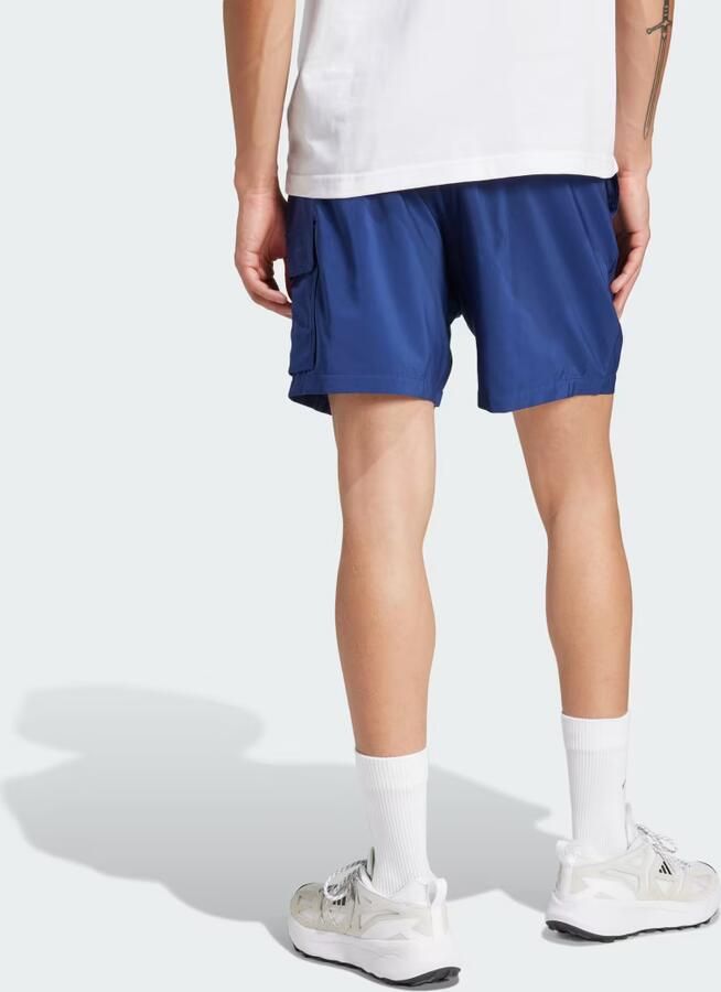 Adidas Essentials Small Logo Cargo Chelsea Short Blauw- Heren Blauw - Foto 5