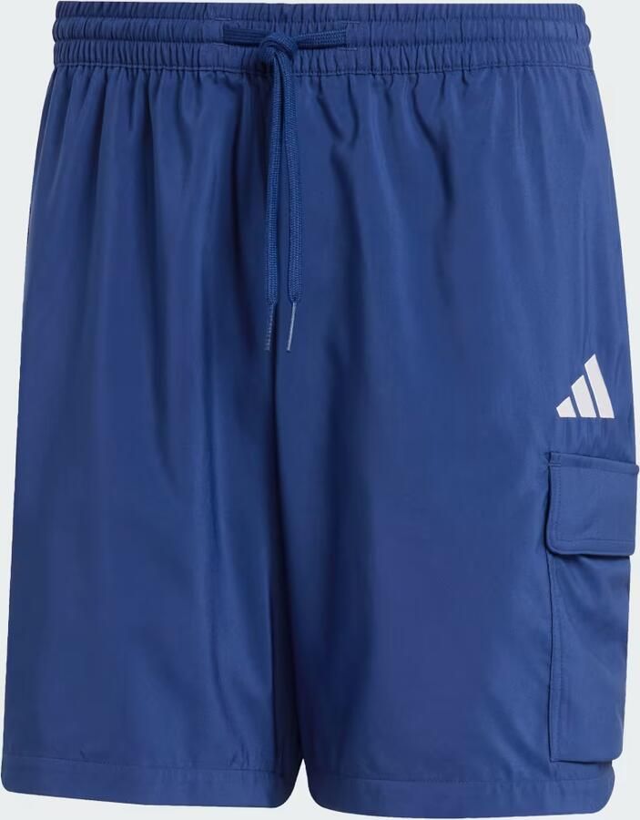 Adidas Essentials Small Logo Cargo Chelsea Short Blauw- Heren Blauw - Foto 4