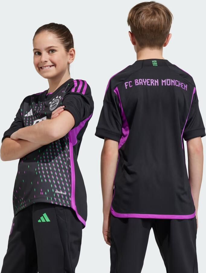Adidas Perfor ce Junior FC Bayern München 23 24 voetbalshirt uit Sport t-shirt Zwart Polyester V-hals 140 - Foto 4