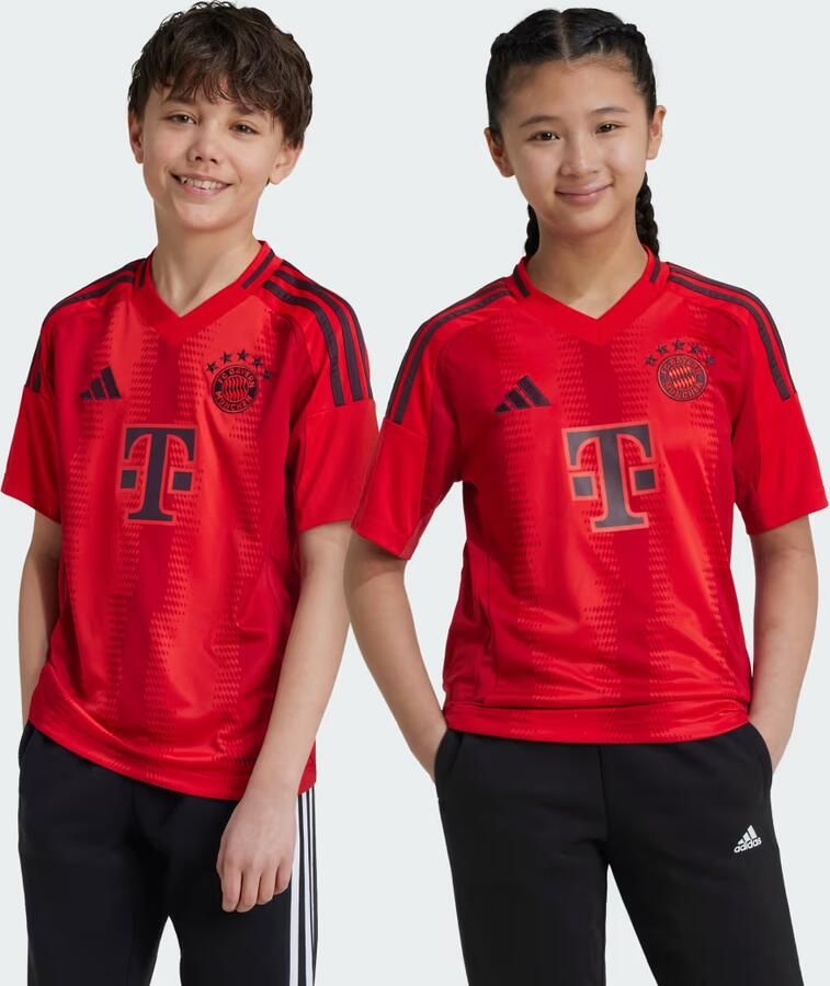 Adidas Perfor ce Junior FC Bayern München voetbalshirt Sport t-shirt Rood Polyester V-hals 152