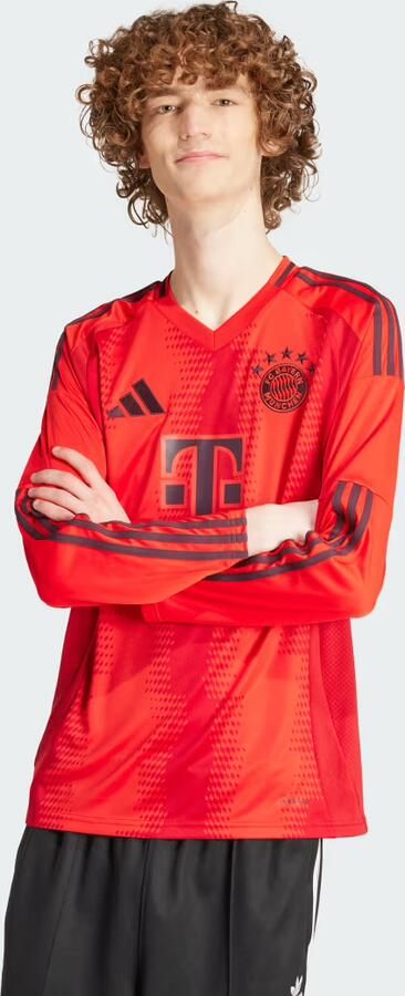 Adidas FC Bayern München 24 25 Thuisshirt met Lange Mouwen Rood- Heren Rood - Foto 5