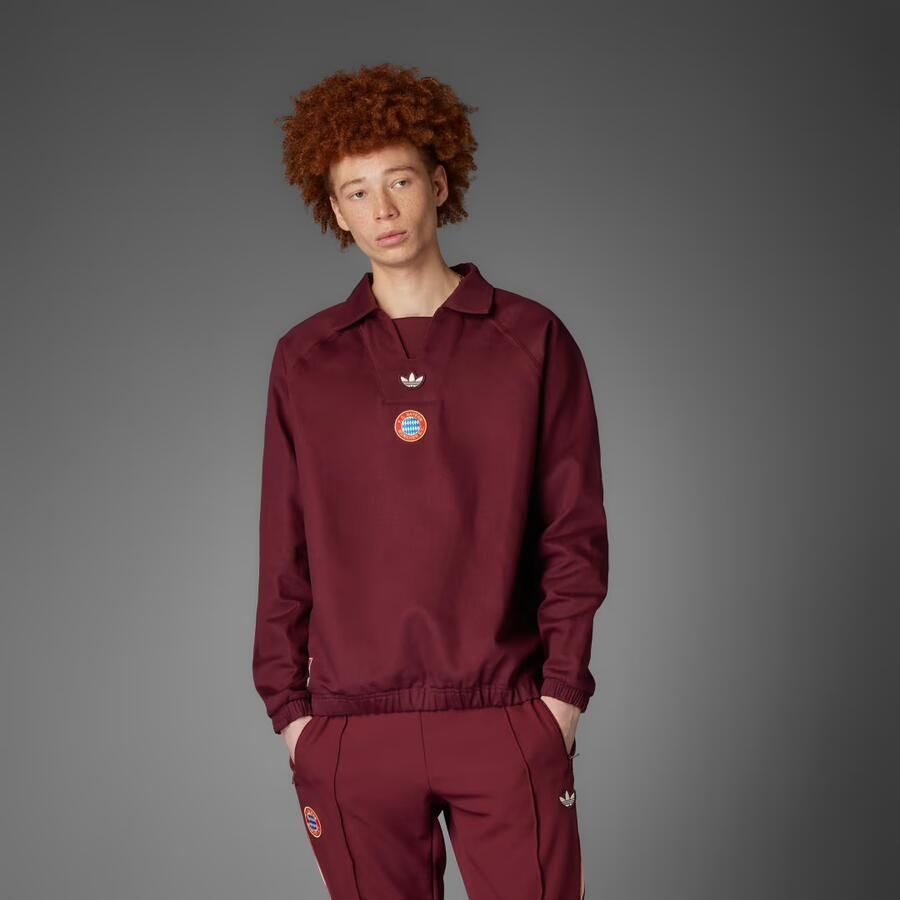 Adidas FC Bayern München Terrace Icons Drill Shirt Bordeaux- Heren Bordeaux - Foto 6