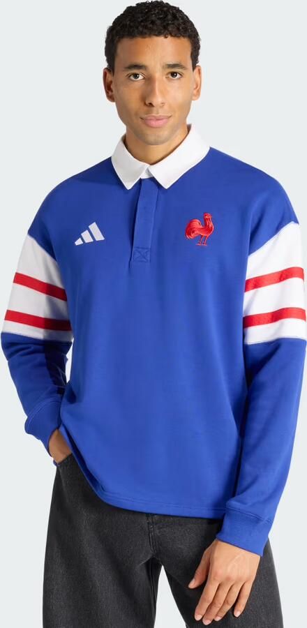 Adidas FFR Heritage Polo-FFR Rugby Poloshirt (LANGE MOUWEN)