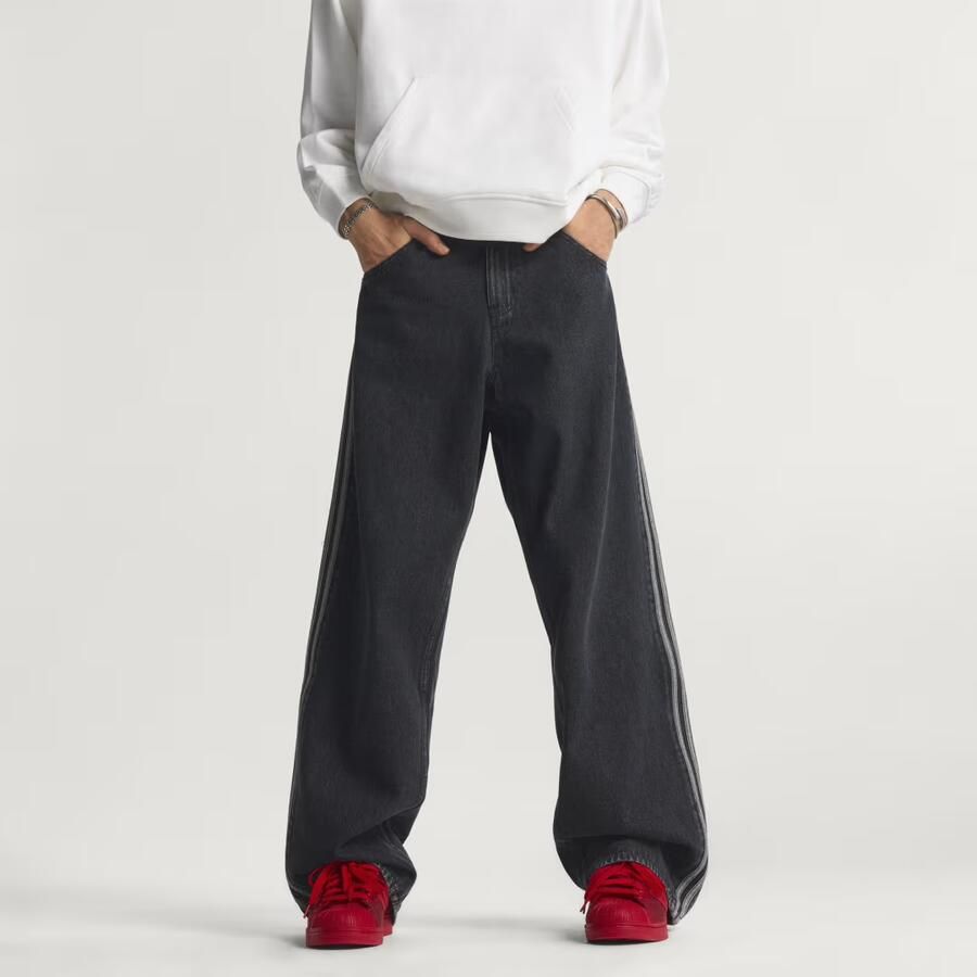 Adidas Originals Wide leg jeans van puur katoen met logodetail - Foto 3