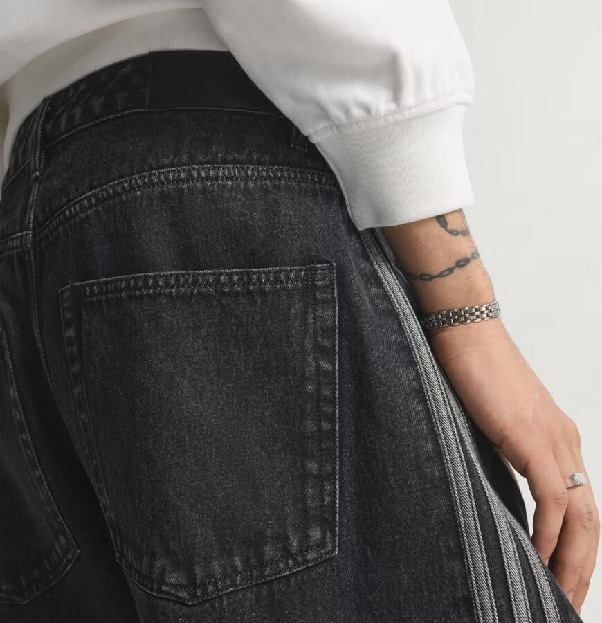 Adidas Originals Wide leg jeans van puur katoen met logodetail - Foto 4