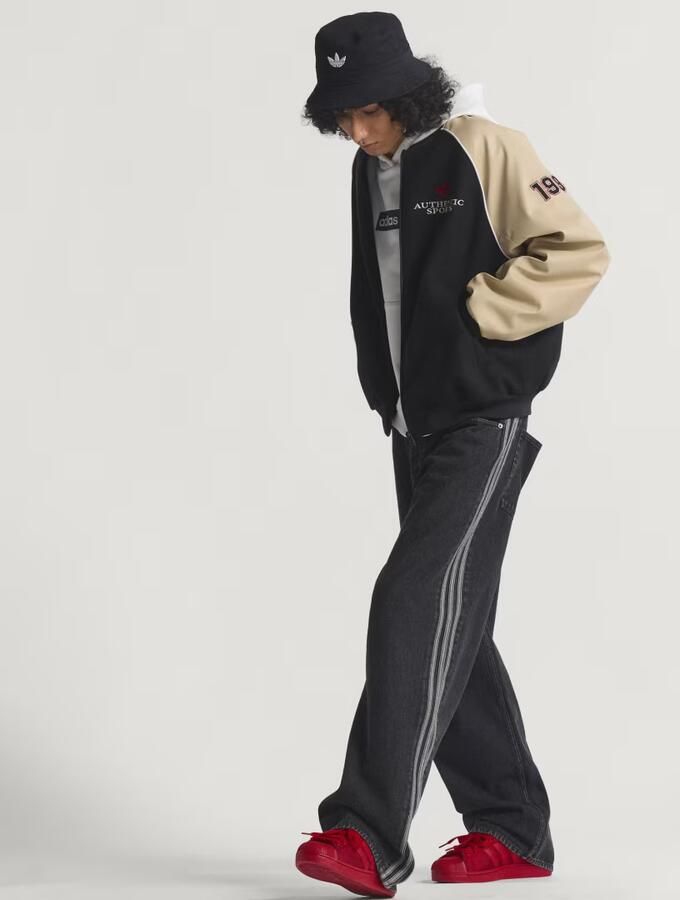 Adidas Originals Wide leg jeans van puur katoen met logodetail - Foto 6