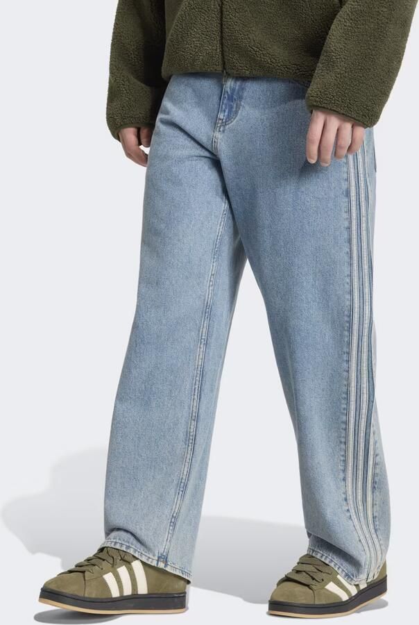 Adidas FIREBIRD ADICOLOR MID-RISE STRAIGHT-LEG DENIM JEANS