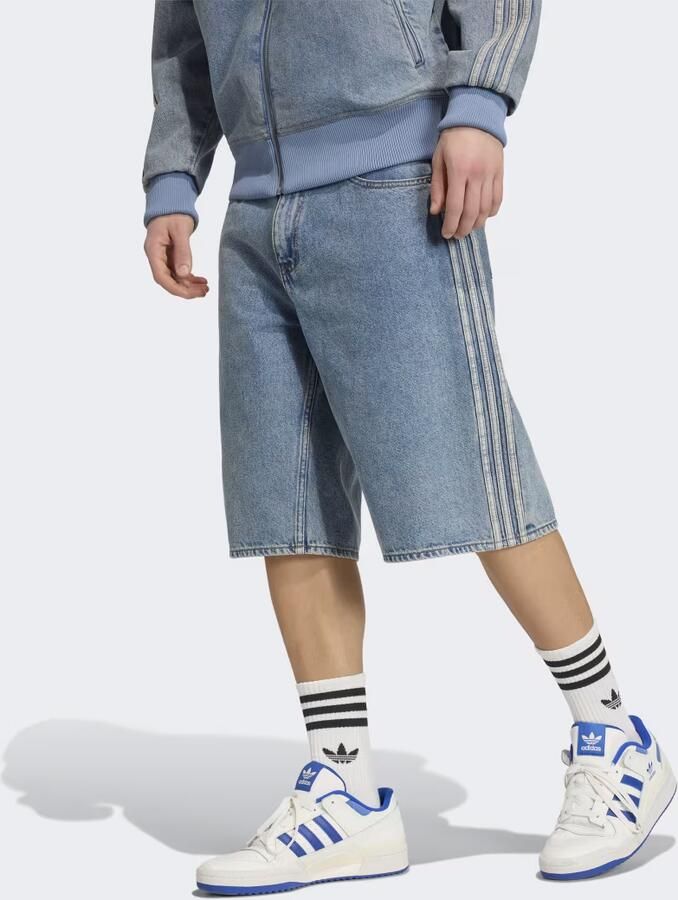 Adidas FIREBIRD ADICOLOR MID-RISE STRAIGHT LEG DENIM JORT