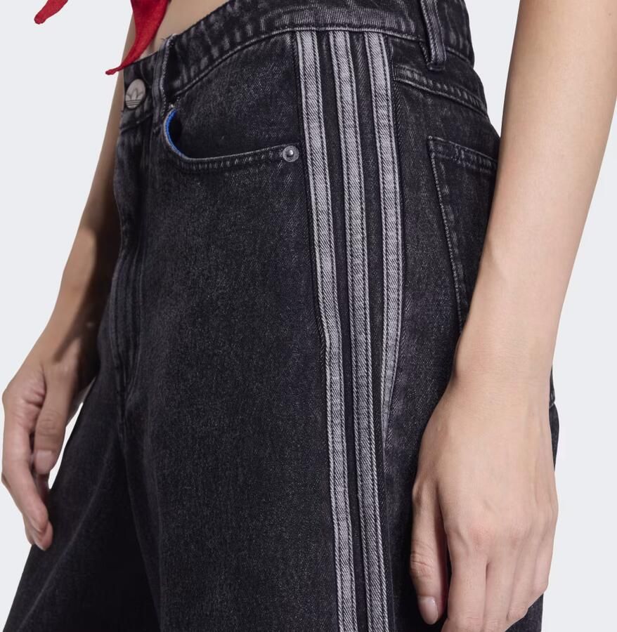 Adidas Originals 3-stripes Denim Jorts Zwart- Dames Zwart - Foto 2