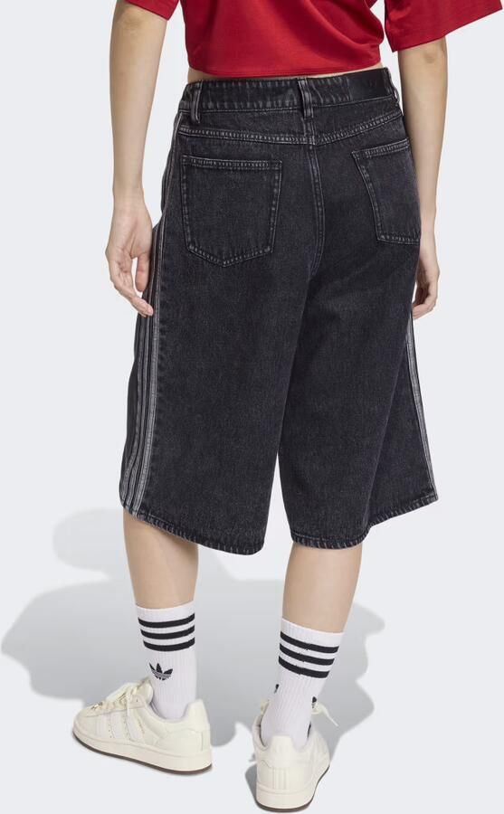 Adidas Originals 3-stripes Denim Jorts Zwart- Dames Zwart - Foto 4