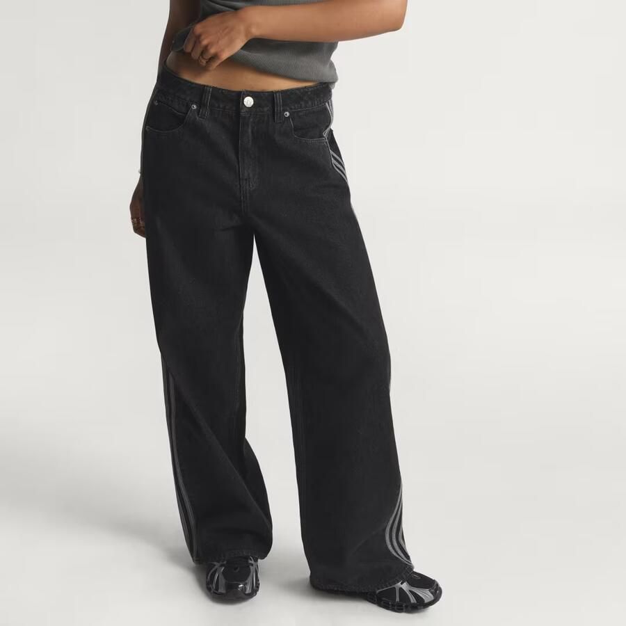 Adidas Originals Denim Firebird Track Pants Zwart- Dames Zwart