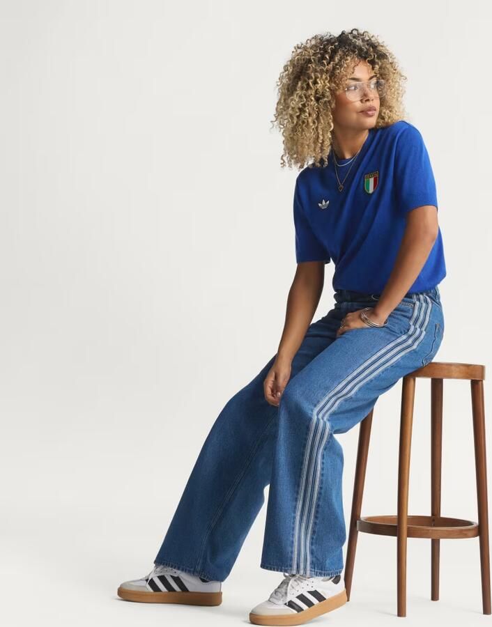 Adidas Originals Denim Firebird Track Pants Blauw- Dames Blauw