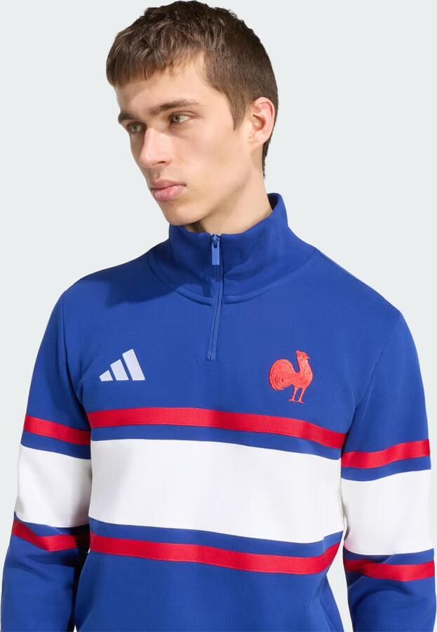 Adidas Frankrijk Rugby Reis Sweatshirt met Korte Rits - Foto 3