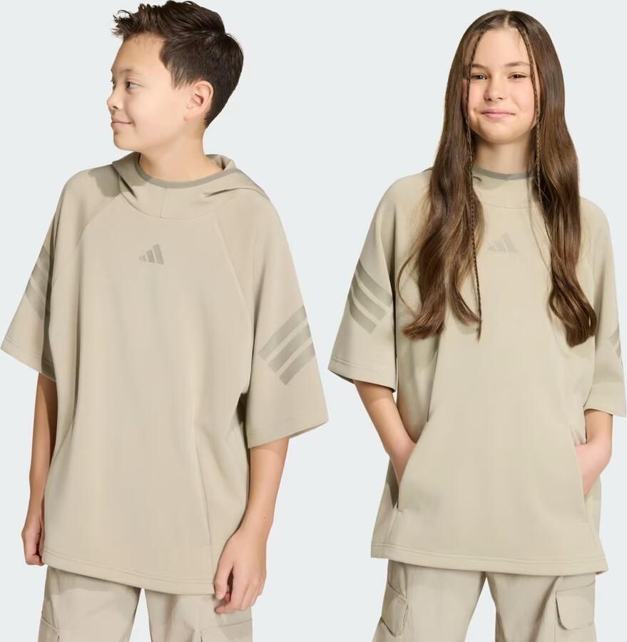 Adidas FUTURE ICONS 3 STRIPES HOODIE MET KORTE MOUWEN