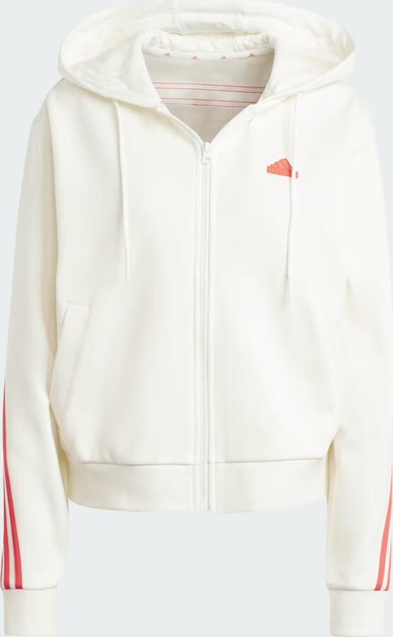 Adidas Future Icons 3-Stripes Full Zip Hoodie White Dames