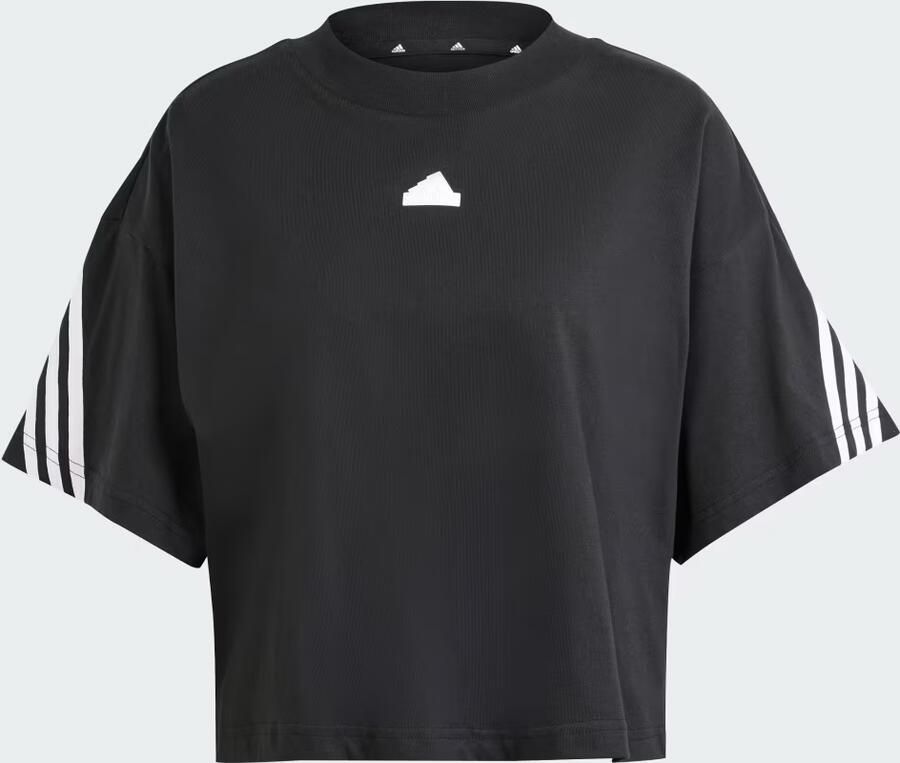 Adidas Toekomstige Iconen 3 Strepen T-shirt Black Dames