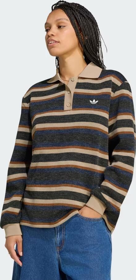 Adidas GESTREEPT GEBREID POLOSHIRT