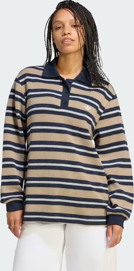 Adidas GESTREEPT GEBREID POLOSHIRT