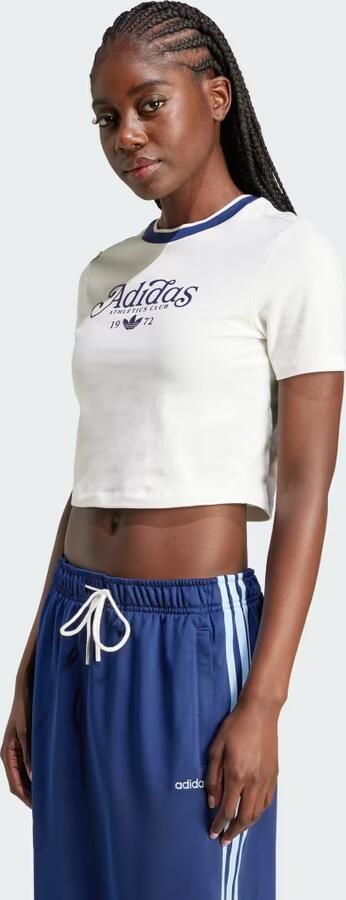 Adidas Graphic Badge Slim 3-Stripes T-shirt Wit- Dames Wit - Foto 6