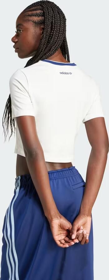 Adidas Graphic Badge Slim 3-Stripes T-shirt Wit- Dames Wit - Foto 5