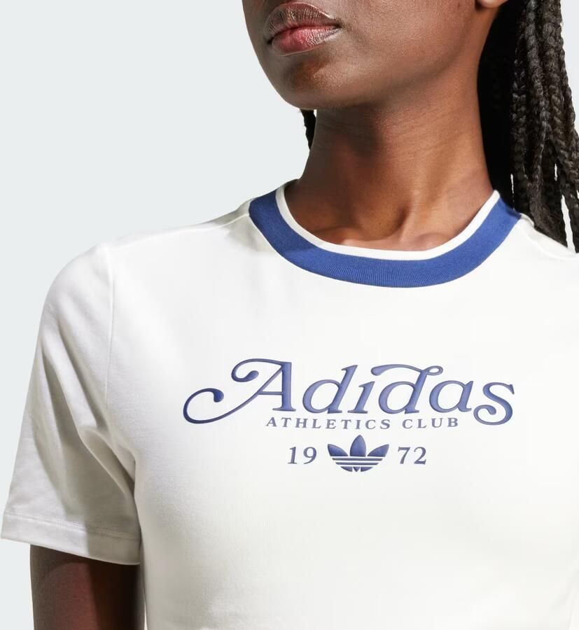 Adidas Graphic Badge Slim 3-Stripes T-shirt Wit- Dames Wit - Foto 2
