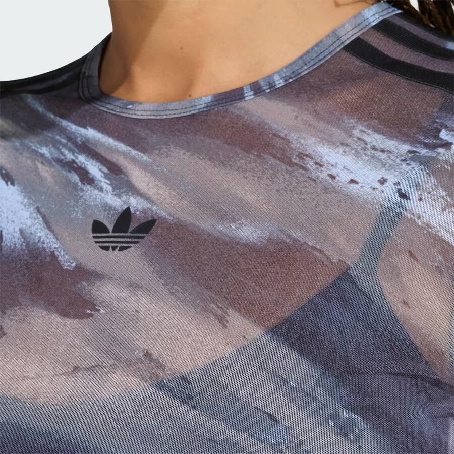Adidas Originals Long Sleeve Mesh Marble All Over Print T-Shirt Groen- Dames Groen - Foto 3