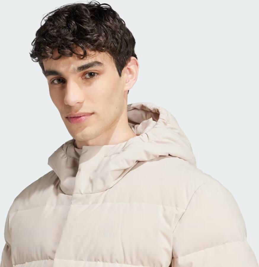 Adidas Helionic Donsjack met Capuchon Beige- Heren Beige - Foto 5