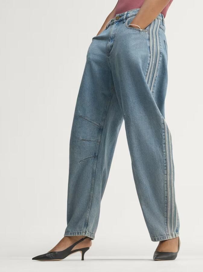 Adidas HIGH RISE BARREL-LEG DENIM BROEK