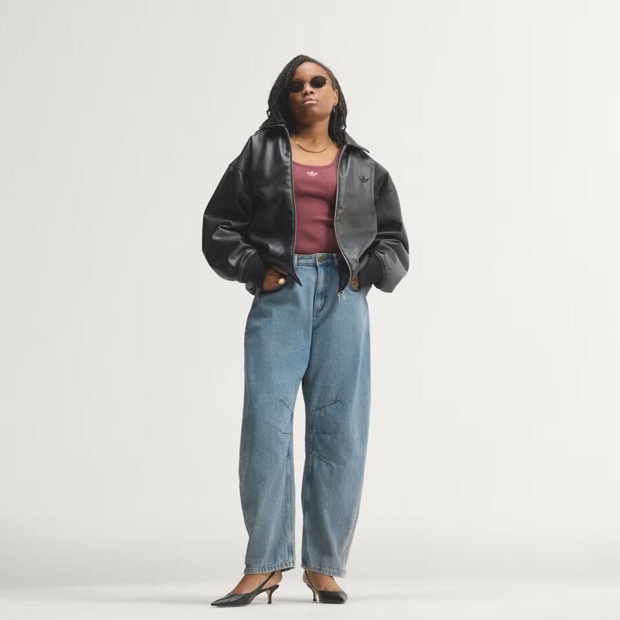 Adidas HIGH RISE BARREL-LEG DENIM BROEK - Foto 2