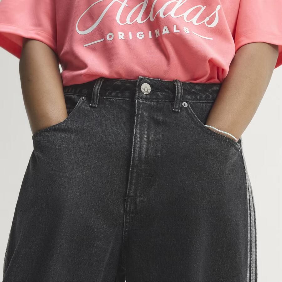 Adidas HIGH RISE BARREL LEG DENIM BROEK - Foto 2