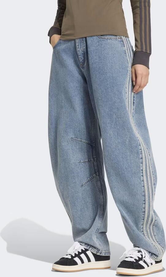 Adidas HIGH RISE BARREL-LEG DENIM BROEK