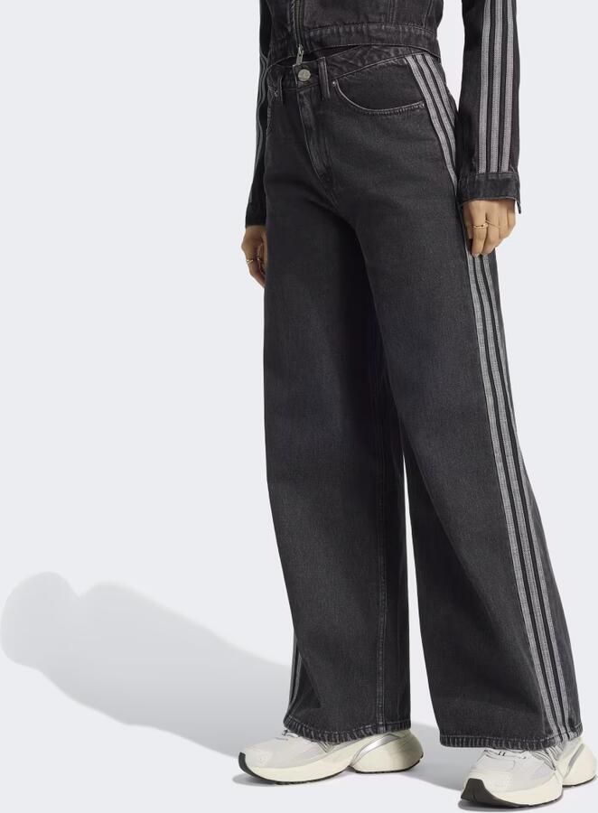 Adidas HIGH RISE DENIM BROEK MET WIJDE PIJPEN